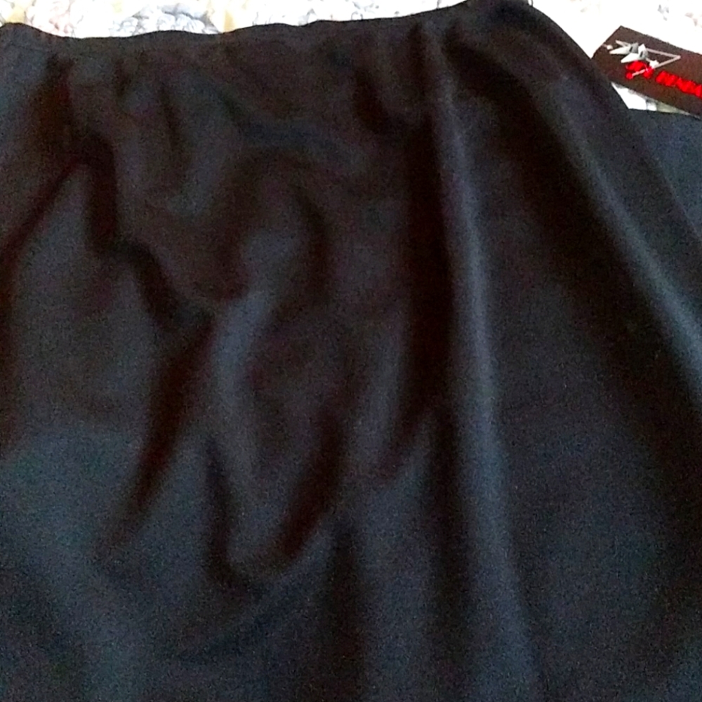 Floor length black skirt